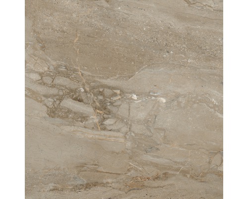 Carrelage sol et mur Sicilia Miele marron poli 80 x 80 cm