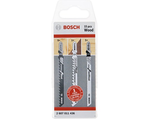 Bosch Stichsägeblätter JSB Set Tube Wood Pack 15-tlg.