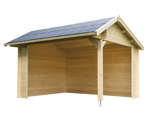 Abri en bois avec toit
