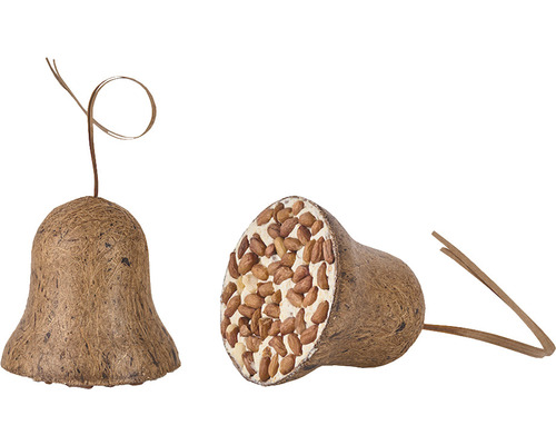 Mélange de nourriture pour oiseaux, cloches garnies, 8 pièces Cloche pour oiseaux en noix de coco avec nourriture pour oiseaux