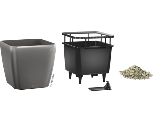 Pot de fleurs Lechuza Classico 21 avec système d''arrosage et substrat de plantation