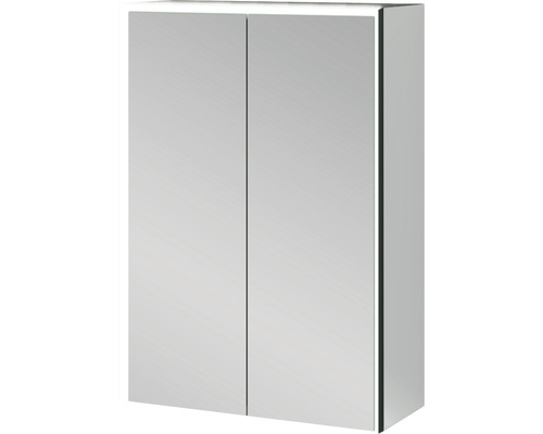 Armoire de toilette à LED Baden Haus Space lxhxp 50x70x20 cm réfléchissant Armoire de toilette avec deux portes pour la salle de bain