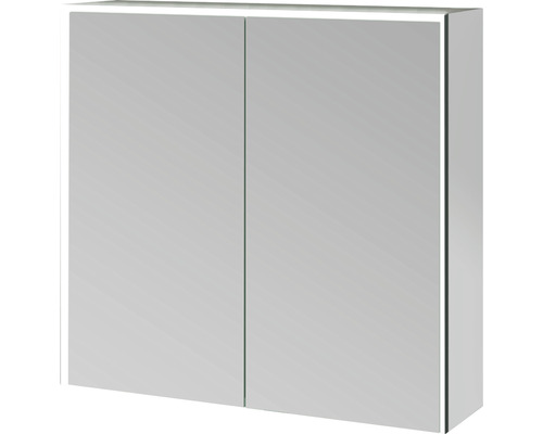 Armoire de toilette à LED Baden Haus Space lxhxp 75x70x20 cm réfléchissant Armoire de toilette avec deux portes