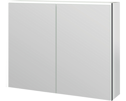 Armoire de toilette à LED Baden Haus Space lxhxp 90x70x20 cm réfléchissant Armoire de toilette avec deux portes pour la salle de bains