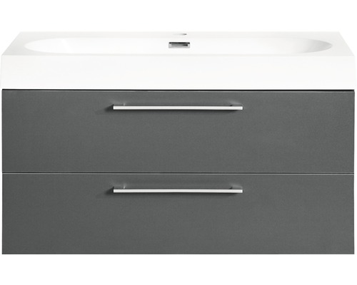 Lavabo avec armoire Differnz SOMERO lxhxp 80x54x38 cm couleur de la façade anthracite 36.104.79