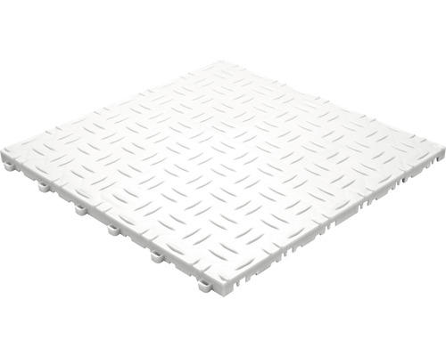 Dalle de sol blanche avec motif de tôle larmée