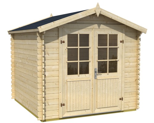 Abri de jardin en bois avec double porte et fenêtres