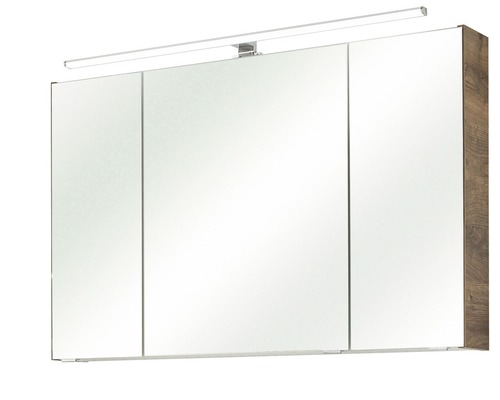 Armoire de toilette à trois portes et éclairage