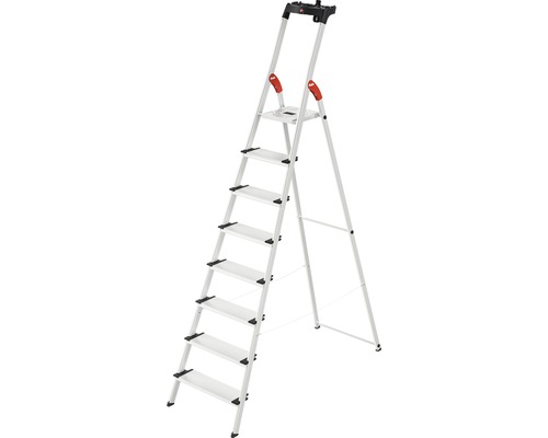 Échelle de sécurité Hailo L80 ComfortLine en aluminium 8 marches Escabeau domestique en aluminium avec sept marches