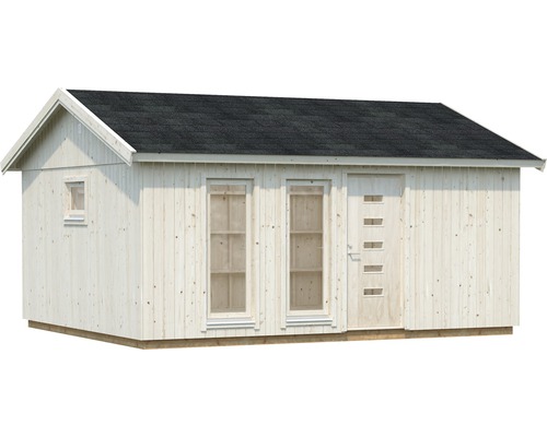Abri de jardin en bois avec toit, fenêtres et porte