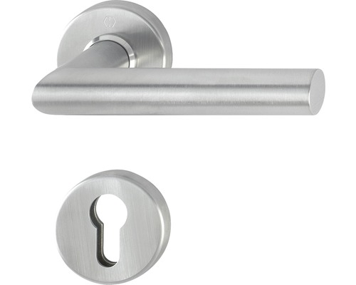 Hoppe Poignée sur rosace 3332035 Amsterdam 1400Z/42/42S cylindre profilé acier inoxydable