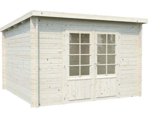 Abri de jardin en bois avec double porte et fenêtres