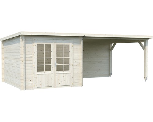 Abri de jardin en bois avec auvent