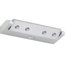 Éclairage LED sous-meuble Lero Indoor 5 lm 6000 K blanc froid 4x0.08 Watts titane avec détecteur de mouvement-thumb-1