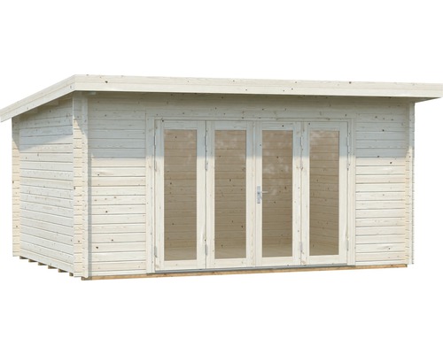 Abri de jardin en bois avec portes en verre
