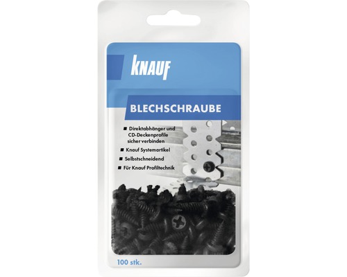 Vis à tôle Knauf LN 3,5x9 mm paquet = 100 pces Paquet de vis à tôle Knauf, 100 pièces