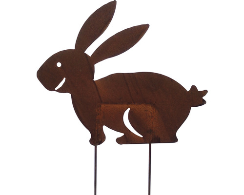 Tige décorative Lafiora lapin h 50 cm métal marron