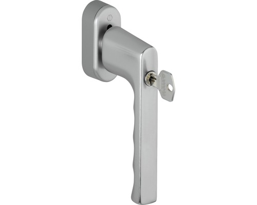 Hoppe Poignée de fenêtre SecuForte 11712302 Hamburg 0700S/UD9020 longueur de tige variable 32-42 mm verrouillable avec vis de fixation et clé