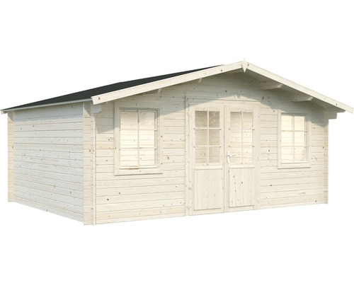 Abri de jardin en bois avec fenêtres et double porte