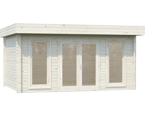 Abri de jardin en bois avec fenêtres et double porte