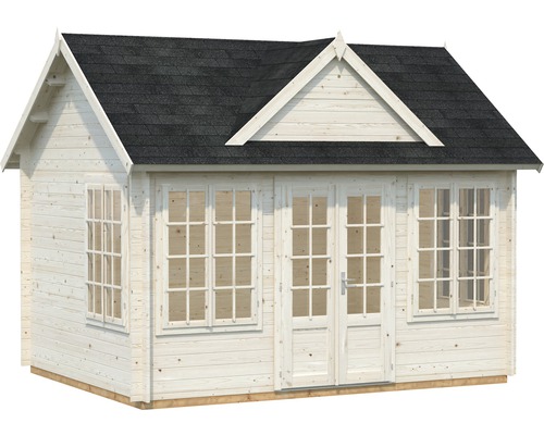 Abri de jardin en bois avec fenêtres et double porte