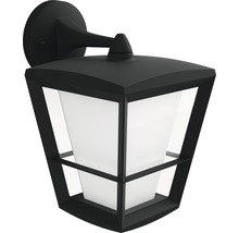 Schwarze Wandleuchte für den Aussenbereich mit klarem, geometrischem Design.