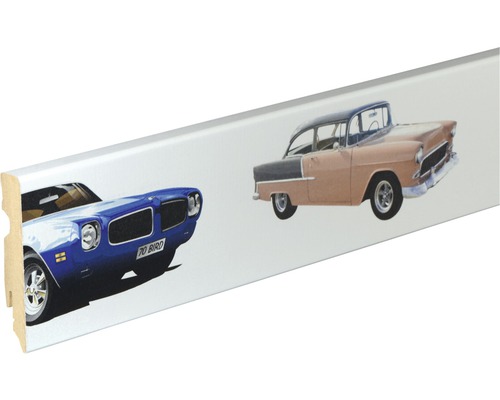 Plinthe impression numérique FU84L voitures 15x80x2400 mm Plinthe avec motifs automobiles