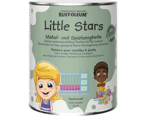 Peinture pour meubles et jouets Little Stars Forêt enchantée vert 750 ml