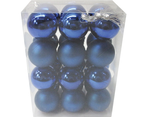 Weihnachtsbaumkugeln 24er Pack Ø 4 cm blau