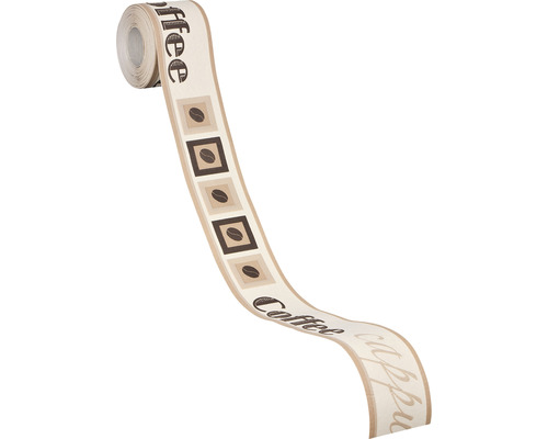 Bande de bordure décorative avec motif café sur rouleau