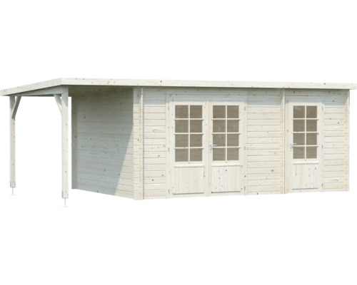 Abri de jardin avec auvent et portes fenêtres