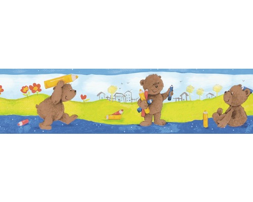 Frise autocollante 8960-18 Only Borders 9 Ours en peluche dans la prairie 5 m x 13,2 cm