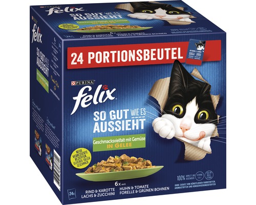 Felix Pâtée pour chats Aussi bon que beau légumes multipack 1 pack 24x85 g