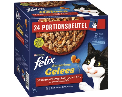 Felix Katzenfutter nass Sensations Gelee Land Multipack 24x85 g