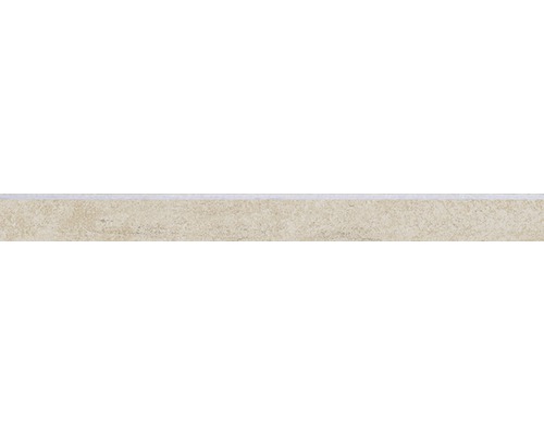 Carrelage de plinthe Oikos/Sokio beige 7x30 cm Gros plan d''un carreau en grès cérame