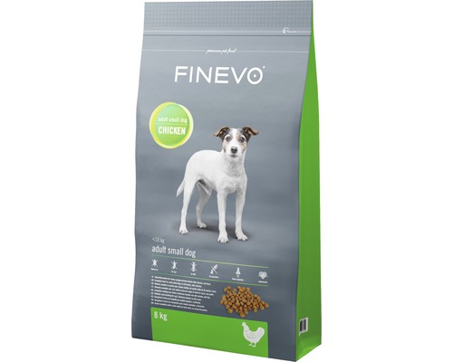 Hundefutter trocken Adult Dog S FINEVO Huhn 8 kg FINEVO Trockenfutter für kleine, ausgewachsene Hunde mit Hühnchengeschmack, 8 kg