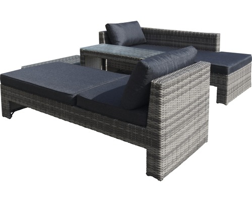 Graues Loungemöbel Set mit Tisch
