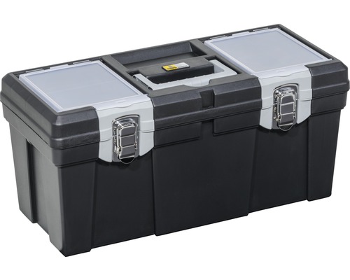 Allit Boîte à outils 20" avec porte-outil, porte-embout et 2 organisateurs noir Boîte à outils avec couvercles transparents