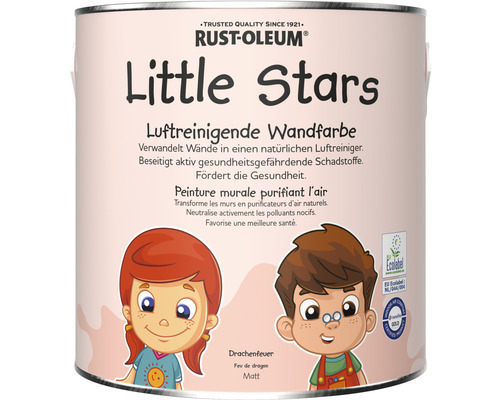 Peinture murale Little Stars Feu de dragon orange clair 2,5 l Rust-Oleum Little Stars pot de peinture murale