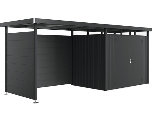 Geräteschuppen mit Doppeltür und offenem Unterstand