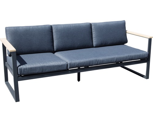Drei-Sitzer Gartensofa mit Rahmen aus Aluminium und Polsterung