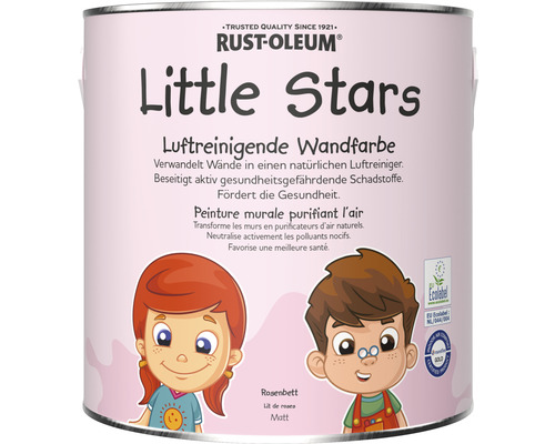 Wandfarbe Little Stars Rosenbett hellrosa 2,5 L Rust-Oleum Little Stars Rosenbett matte Innenfarbe im Farbeimer