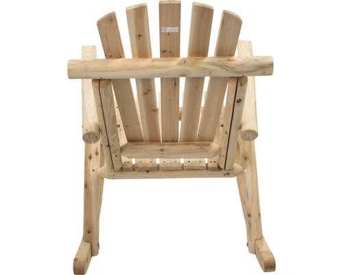 Vue arrière d''une chaise Adirondack en bois pour l''extérieur