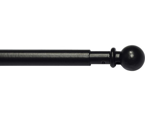 Tringle de vitrage avec embout boule Ø 7 mm, noir, 40-65 cm