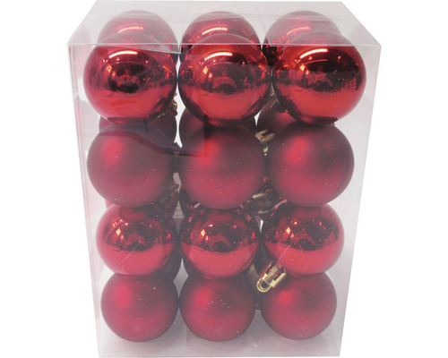 Weihnachtskugeln Kunststoffkugeln Lafiora 4 cm rot 24 Stk. Weihnachtskugeln Kunststoffkugeln Lafiora 4 cm rot 24 Stk.