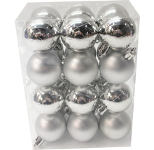 Verpackung mit Weihnachtskugeln in unterschiedlichen Oberflächen