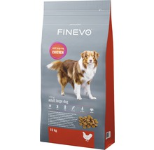 FINEVO Nourriture sèche pour grands chiens adultes au poulet, conditionnement de 15 kilogrammes