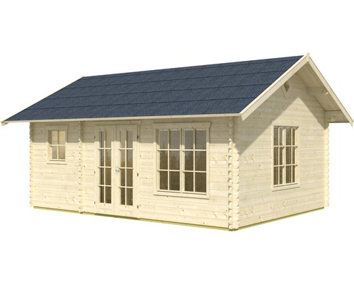 Abri de jardin en bois avec double porte et fenêtres