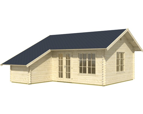 Abri de jardin en bois avec fenêtres et double porte