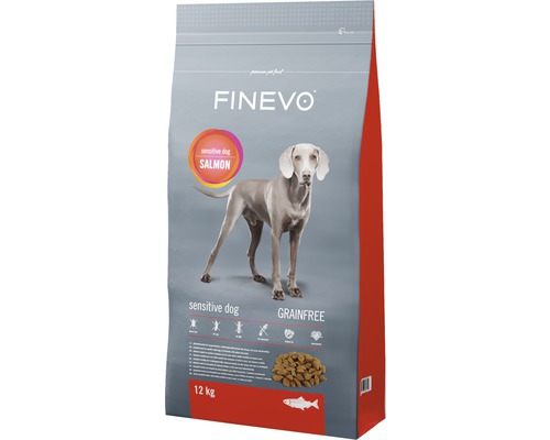 Croquettes pour chiens Sensitive Dog FINEVO saumon sans céréales 12 kg